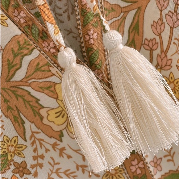 James ReEdit Floral Shift Viscose Blouse With Blouson Sleeves, Airy Flowy Top - Picture 8 of 14